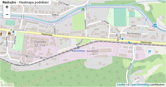 Nádražní - mapa podnikání