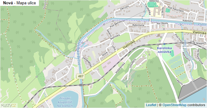 Nová - mapa ulice