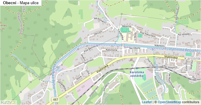 Obecní - mapa ulice
