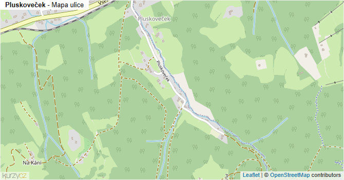 Pluskoveček - mapa ulice