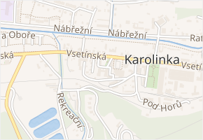 Pod Bečvou v obci Karolinka - mapa ulice