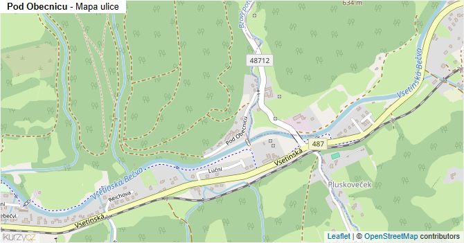 Pod Obecnicu - mapa ulice