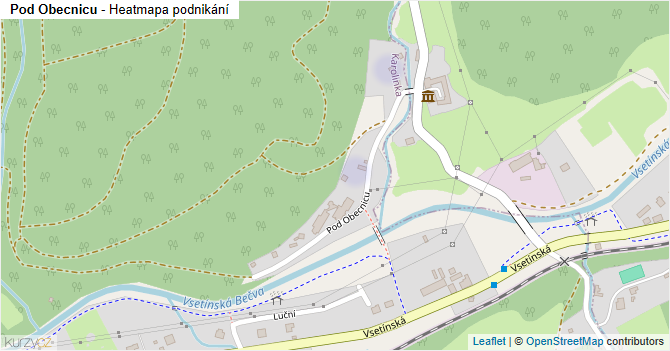 Pod Obecnicu - mapa podnikání