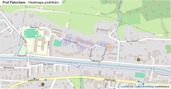 Pod Paluchem - mapa podnikání