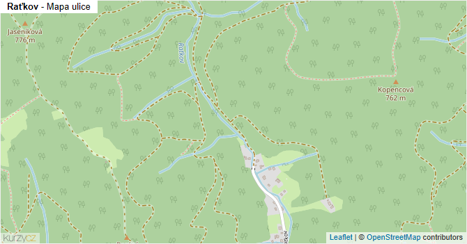 Raťkov - mapa ulice