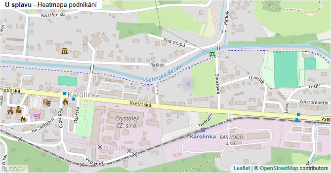 U splavu - mapa podnikání