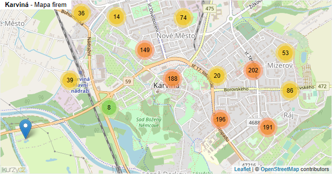 Karviná - mapa firem
