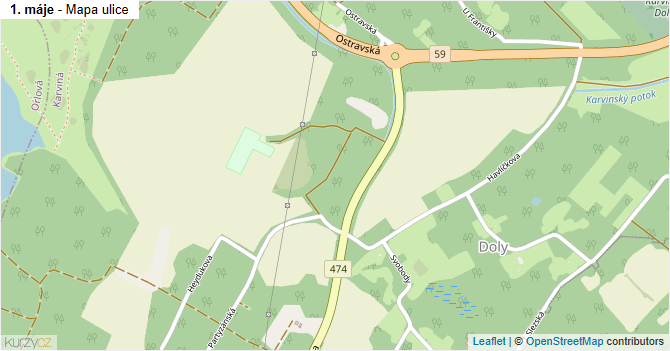 1. máje - mapa ulice