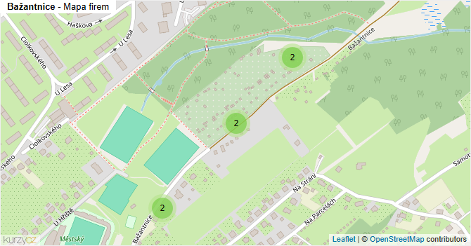 Bažantnice - mapa firem