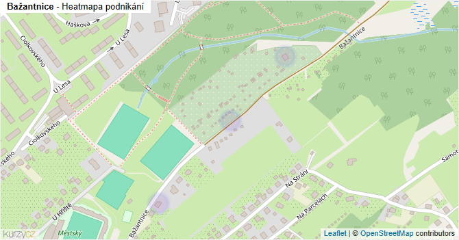 Bažantnice - mapa podnikání