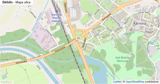 Bělidlo - mapa ulice