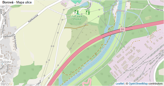 Borová - mapa ulice