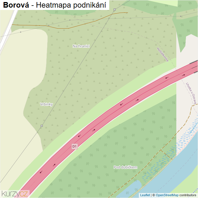 Mapa Borová - Firmy v ulici.