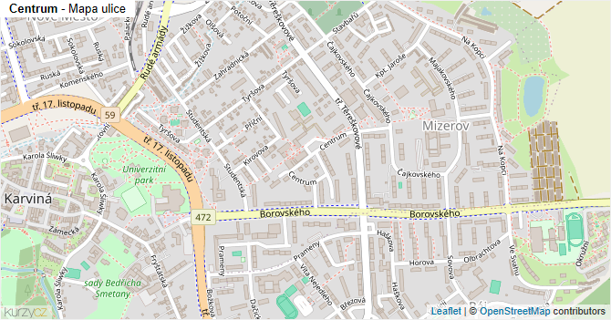 Centrum - mapa ulice