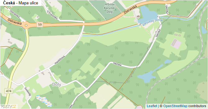 Česká - mapa ulice