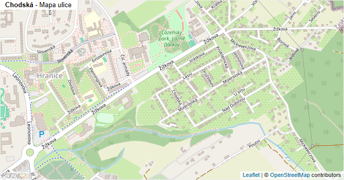 Chodská - mapa ulice