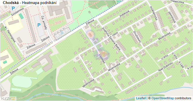 Chodská - mapa podnikání