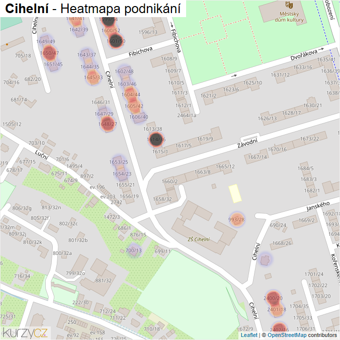Mapa Cihelní - Firmy v ulici.