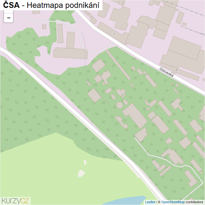 Mapa ČSA - Firmy v ulici.