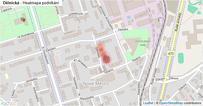 Dělnická - mapa podnikání