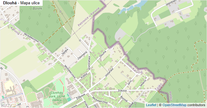 Dlouhá - mapa ulice