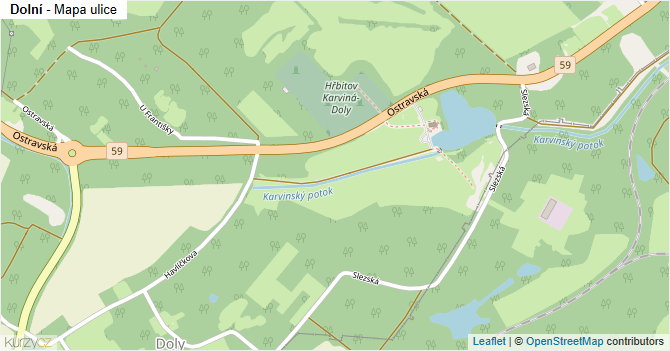 Dolní - mapa ulice