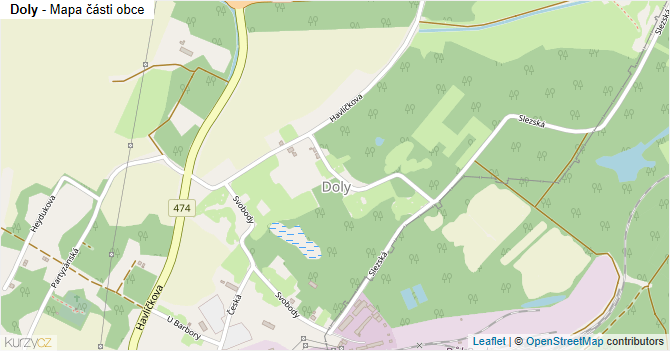 Doly - mapa části obce