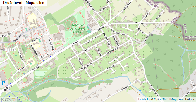 Družstevní - mapa ulice