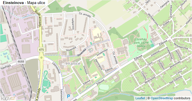 Einsteinova - mapa ulice