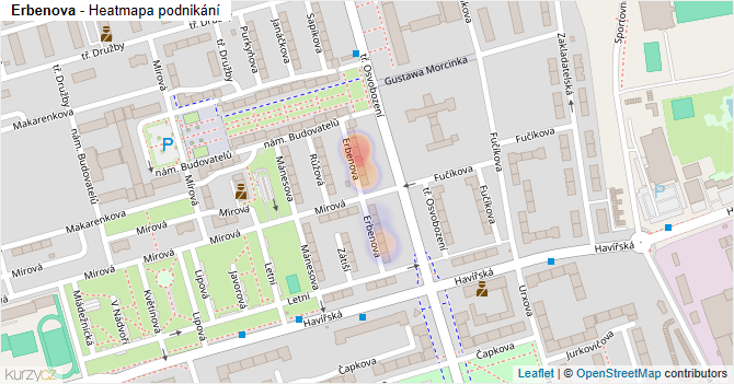 Erbenova - mapa podnikání