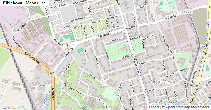 Fibichova - mapa ulice