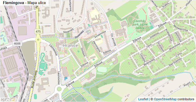 Flemingova - mapa ulice