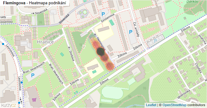 Flemingova - mapa podnikání