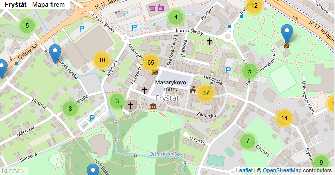 Fryštát - mapa firem