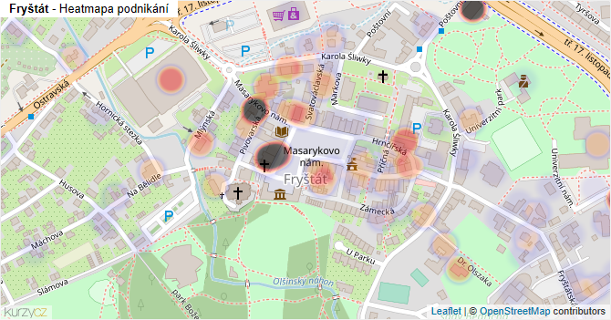 Fryštát - mapa podnikání