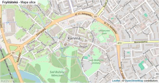 Fryštátská - mapa ulice