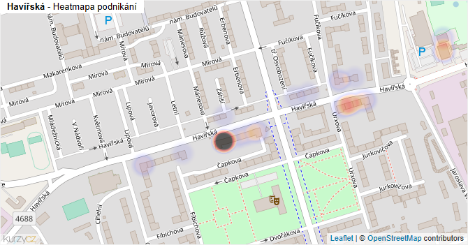 Havířská - mapa podnikání