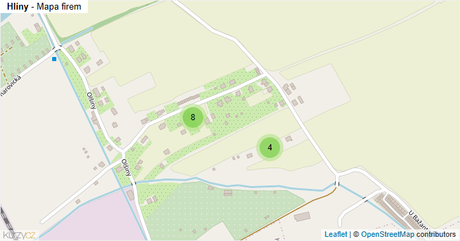 Hlíny - mapa firem