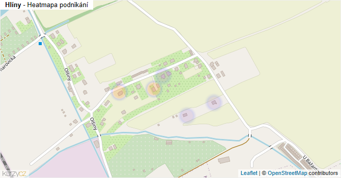 Hlíny - mapa podnikání