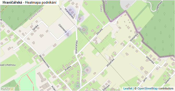 Hraničářská - mapa podnikání