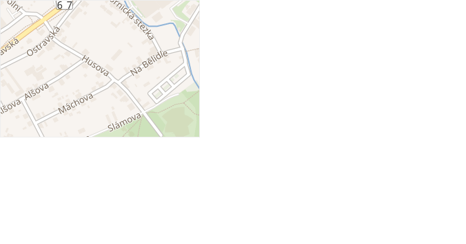 Husova v obci Karviná - mapa ulice