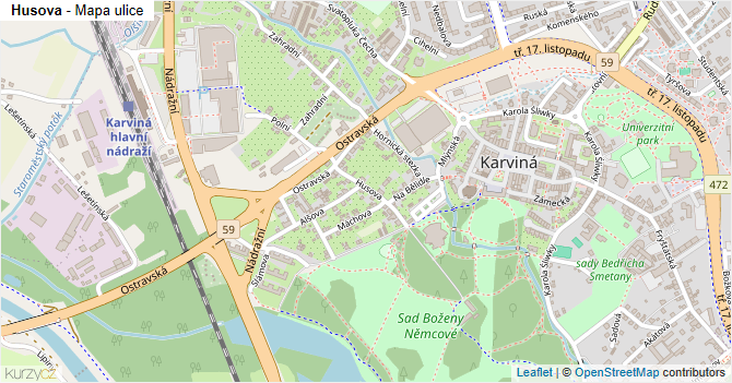 Husova - mapa ulice