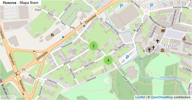 Husova - mapa firem
