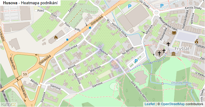 Husova - mapa podnikání