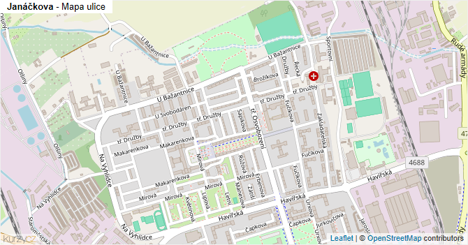 Janáčkova - mapa ulice