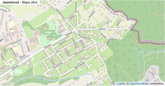 Jasmínová - mapa ulice