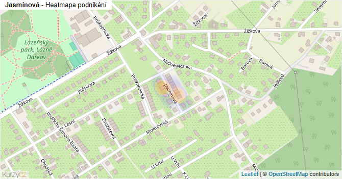 Jasmínová - mapa podnikání