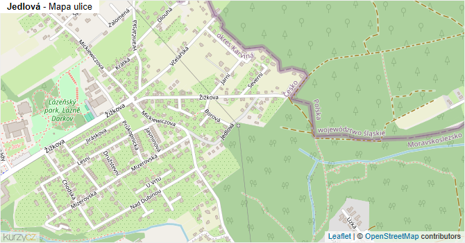 Jedlová - mapa ulice