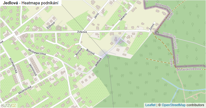 Jedlová - mapa podnikání