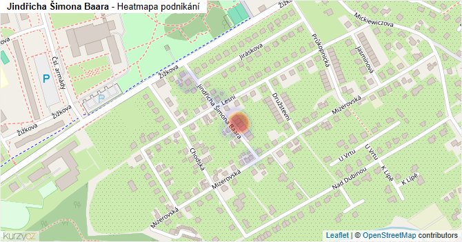 Jindřicha Šimona Baara - mapa podnikání